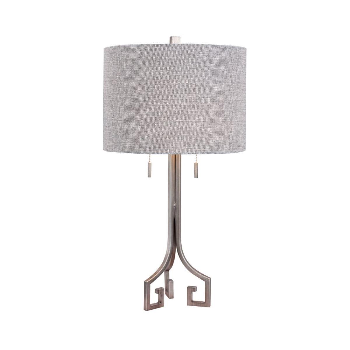Modern Metal Table Lamp in Antique Silver Modern Metal Table Lamp in Antique Silver