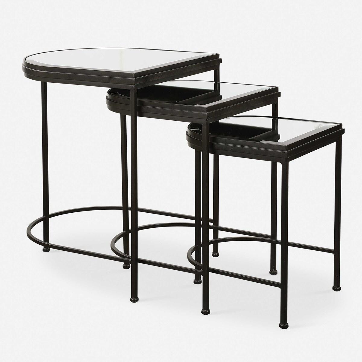 India Nesting Tables, Black, S/3 India Nesting Tables, Black, S/3