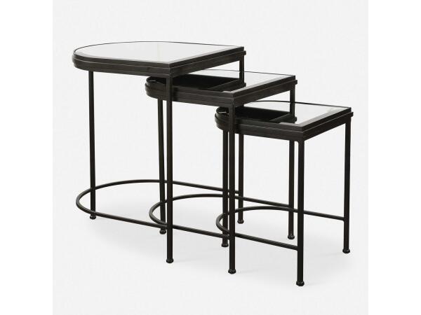India Nesting Tables, Black, S/3