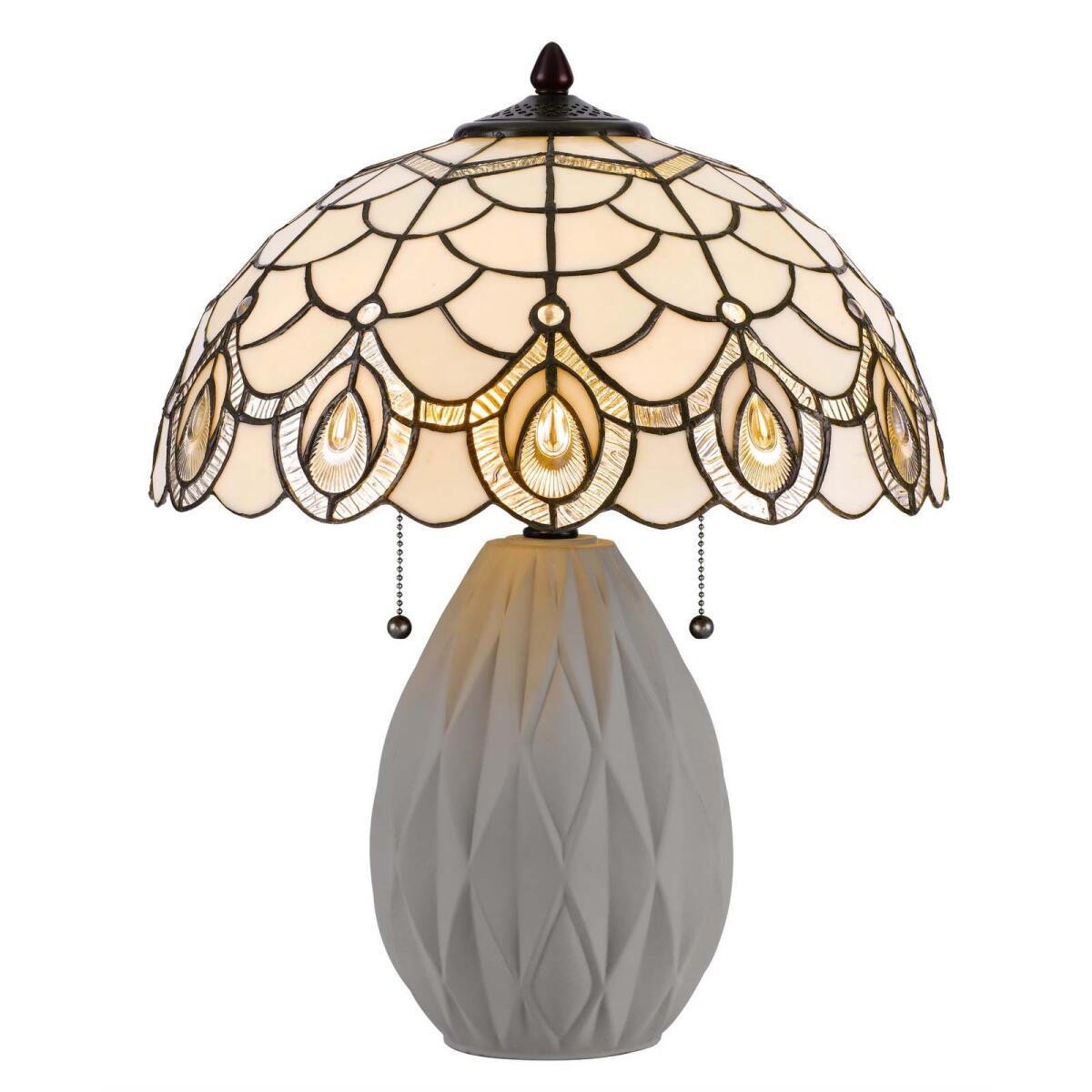 60W x 2 Tiffany Table Lamp With Pull Chain Switch and Resin Lamp Body 60W x 2 Tiffany Table Lamp With Pull Chain Switch and Resin Lamp Body