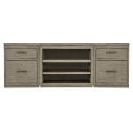 LinvleFals Linville Falls 84" Credenza with Two Files and Open Desk Cabinet - Image 3