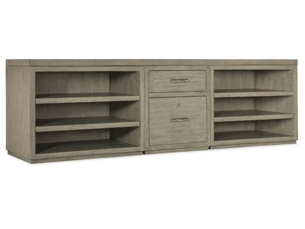 LinvleFals Linville Falls 96" Credenza with File and Two Open Desk Cabinets Credenza