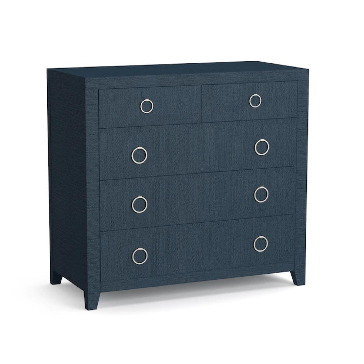 Ventura Raffia Chest Pacific Blue Ventura Raffia Chest Pacific Blue