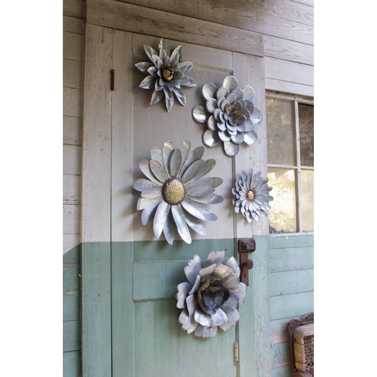 Kalalou Galvanized Metal Wall Flowers Kalalou Galvanized Metal Wall Flowers