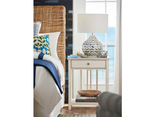 Escape-coastal Living Bedside Table With Stone Top