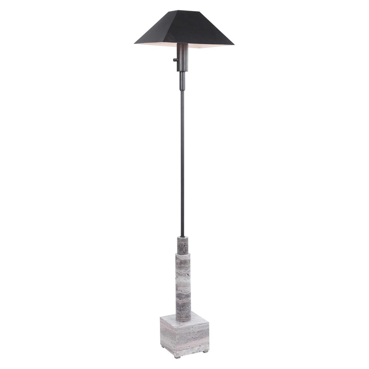 Telescope Floor Lamp – Gray Travertine/Bronze Telescope Floor Lamp - Gray Travertine/Bronze - Image 1