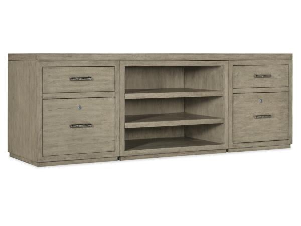 LinvleFals Linville Falls 84" Credenza with Two Files and Open Desk Cabinet