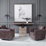 Telescope Floor Lamp - Gray Travertine/Bronze - Image 3