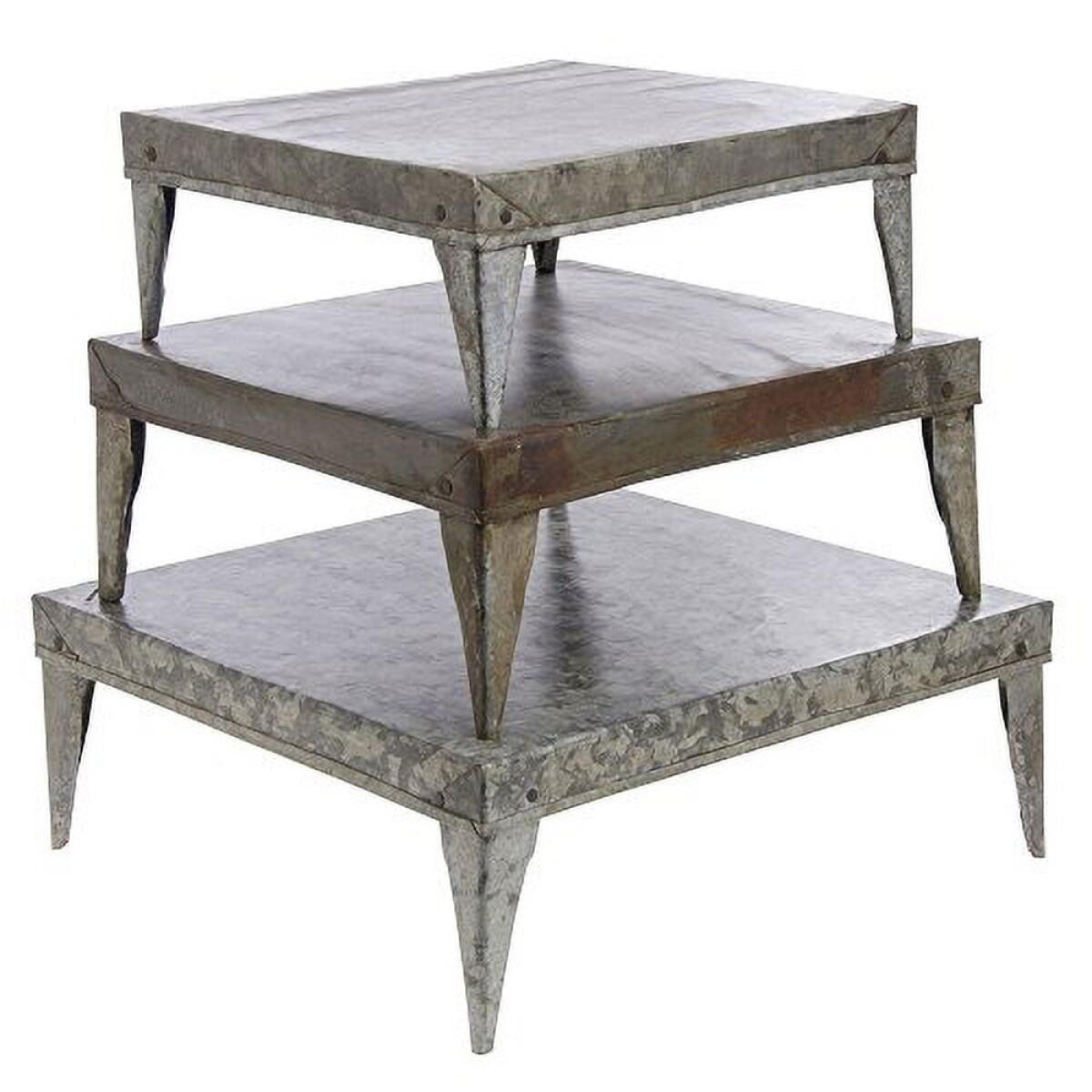 Kalalou Set Of Three Metal Display Risers Raw Metal Kalalou Set Of Three Metal Display Risers Raw Metal