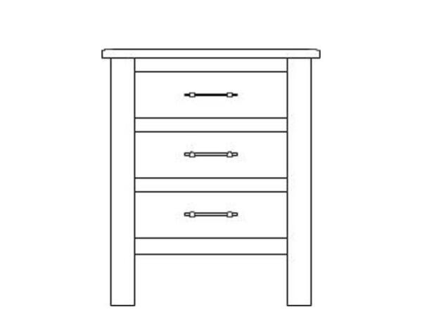 Simplicity 3 Drawer Nightstand