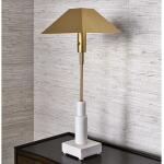 Telescope Buffet Lamp - White Marble/Brass