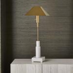 Telescope Buffet Lamp - White Marble/Brass