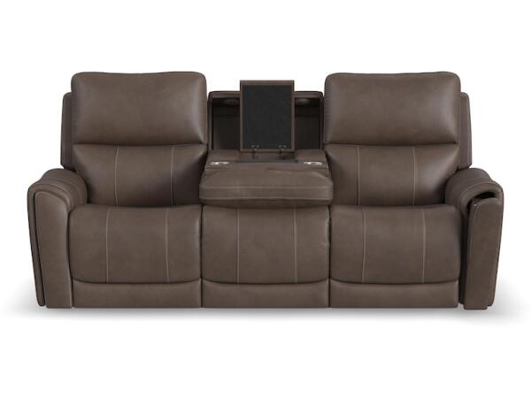 Carter Power Reclining Sofa with Console and Power Headrests and Lumbar