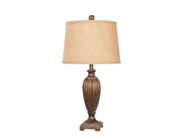 31 Inch Resin Table Lamp In Brown