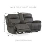 Austere Reclining Loveseat with Console