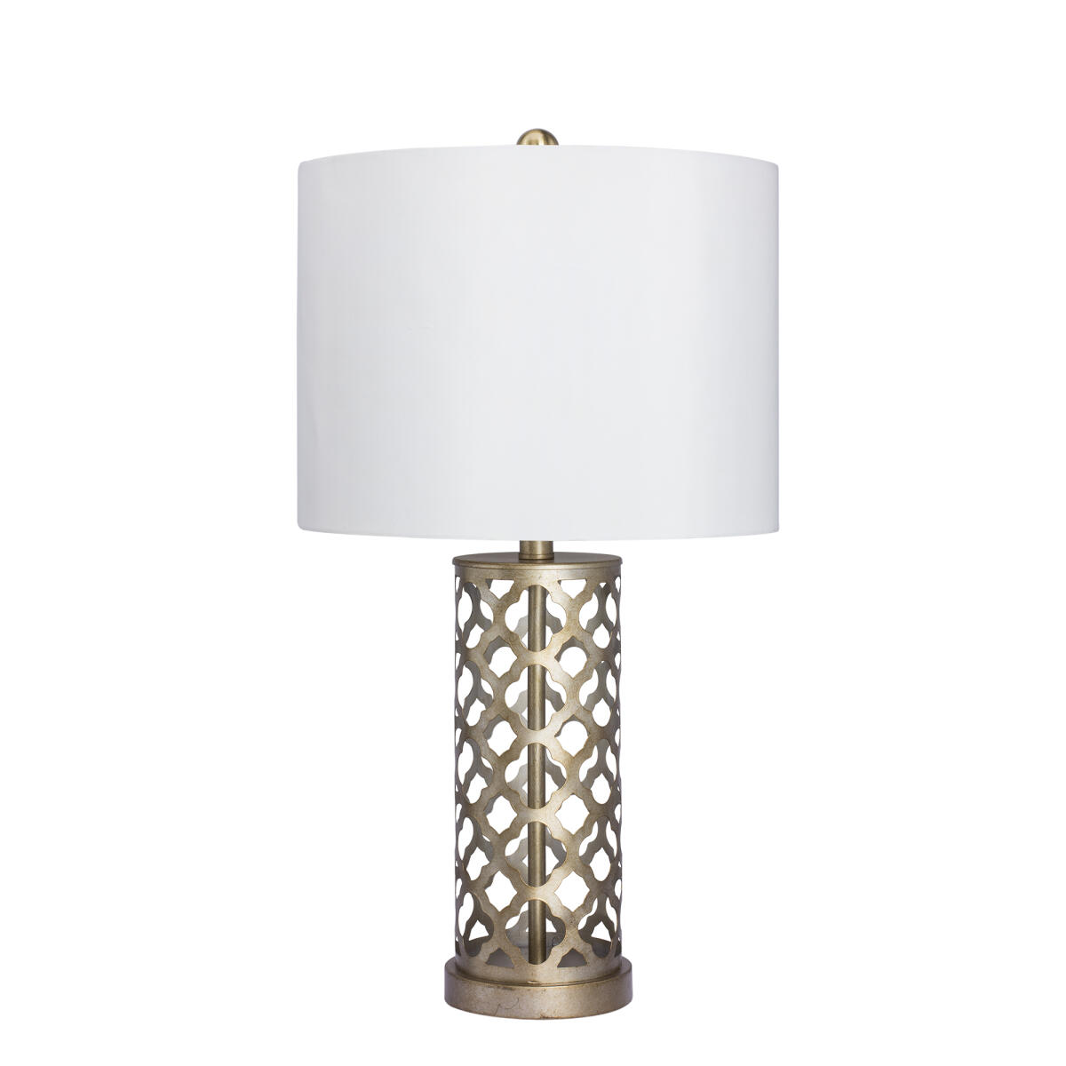 Moroccan Weave Metal Table Lamp in Muted Gold Finish Moroccan Weave Metal Table Lamp in Muted Gold Finish - Image 1