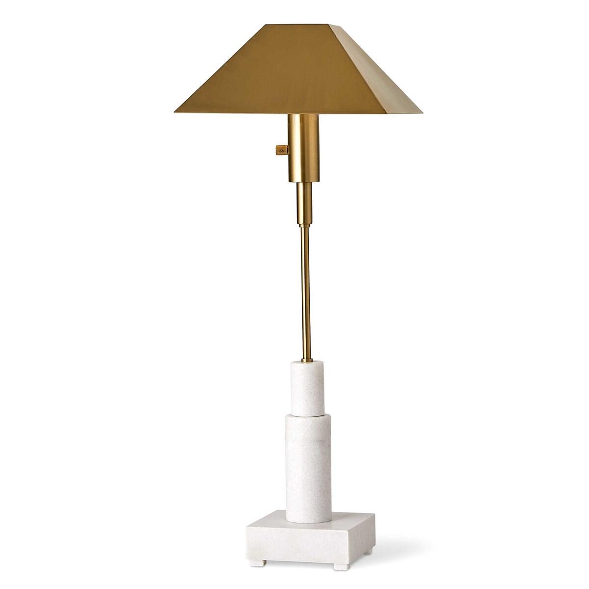 Telescope Buffet Lamp - White Marble/Brass Telescope Buffet Lamp - White Marble/Brass