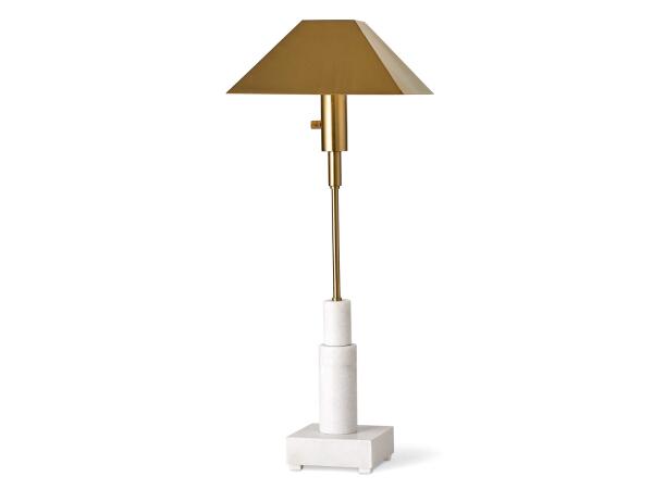Telescope Buffet Lamp - White Marble/Brass