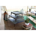 Kalalou Set Of Three Metal Display Risers Raw Metal