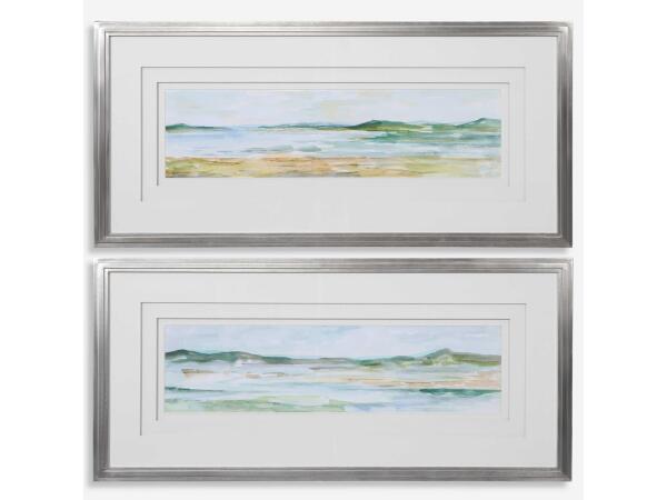 Panoramic Seascape Framed Prints, S/2