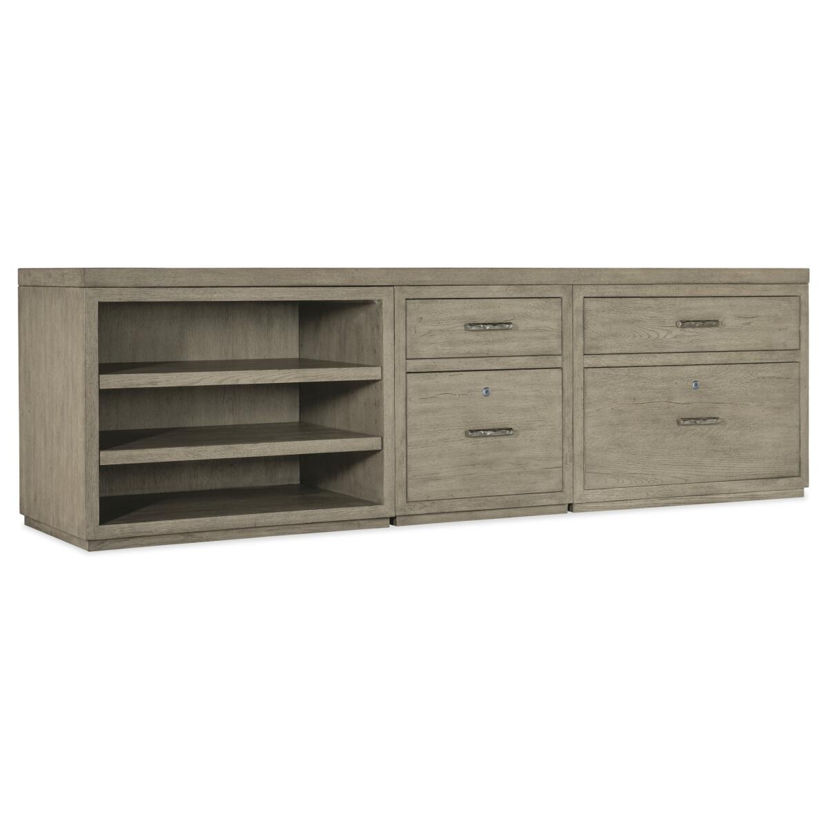 LinvleFals Linville Falls 96" Credenza with File, Lateral File and Open Desk Cabinet LinvleFals Linville Falls 96" Credenza with File, Lateral File and Open Desk Cabinet