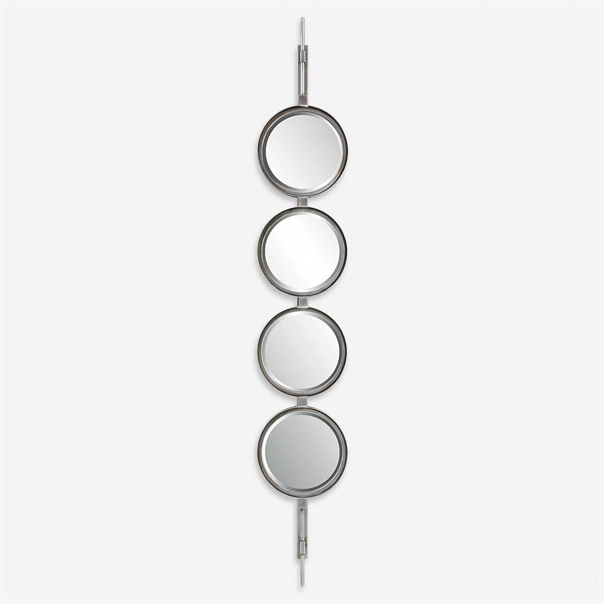 Button Mirror, Silver Button Mirror, Silver - Image 1