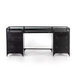 Trey Desk System With Wide Filing Cabinet