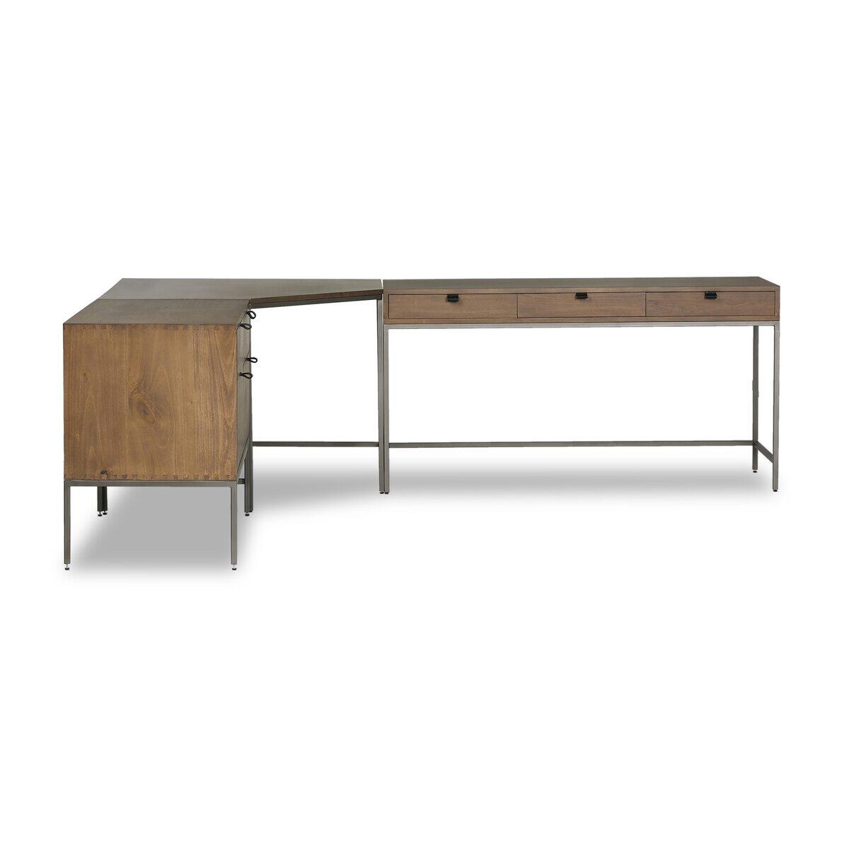 Trey Desk System With Wide Filing Cabinet Trey Desk System With Wide Filing Cabinet